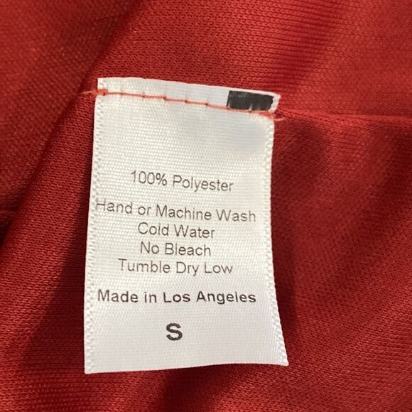 Lucy in the Sky Smooth Satin Orange Rust Ruffle Slip Mini Dress Size S - Picture 10 of 13